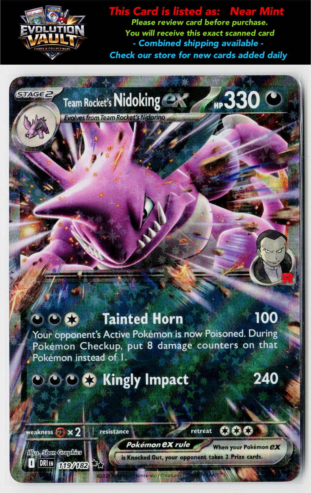 SV10: Destined Rivals #119/182 Team Rocket's Nidoking ex