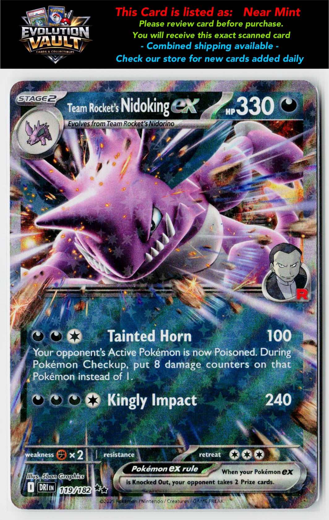 SV10: Destined Rivals #119/182 Team Rocket's Nidoking ex
