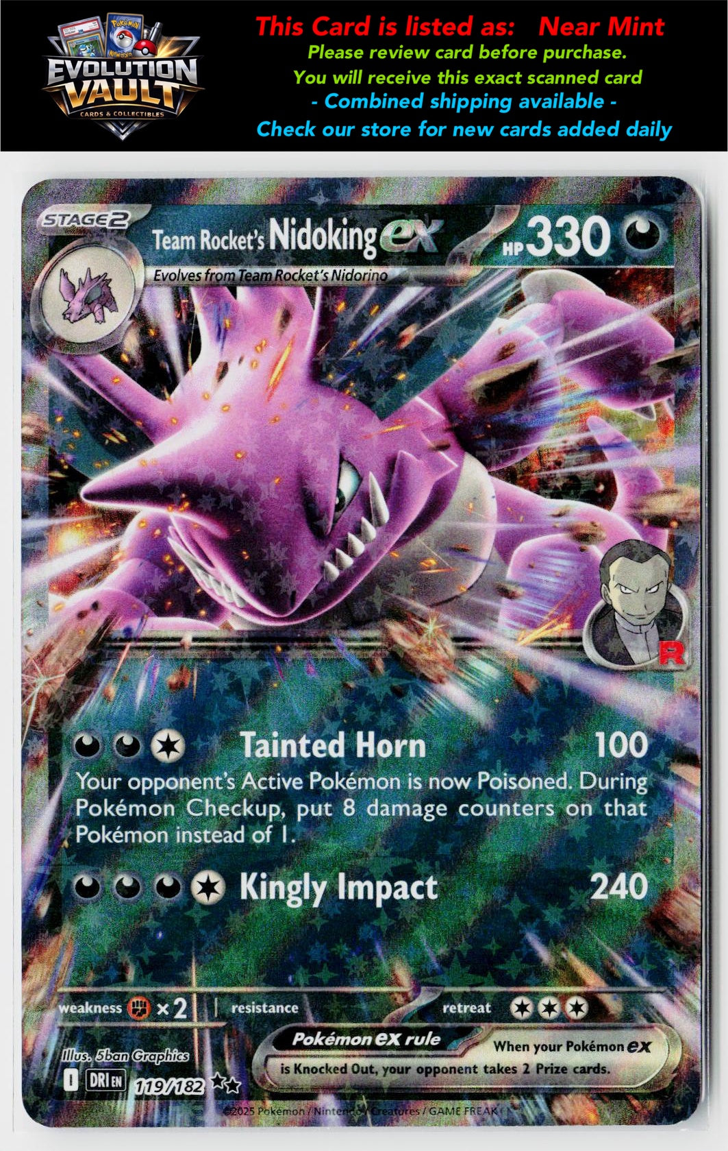 SV10: Destined Rivals #119/182 Team Rocket's Nidoking ex