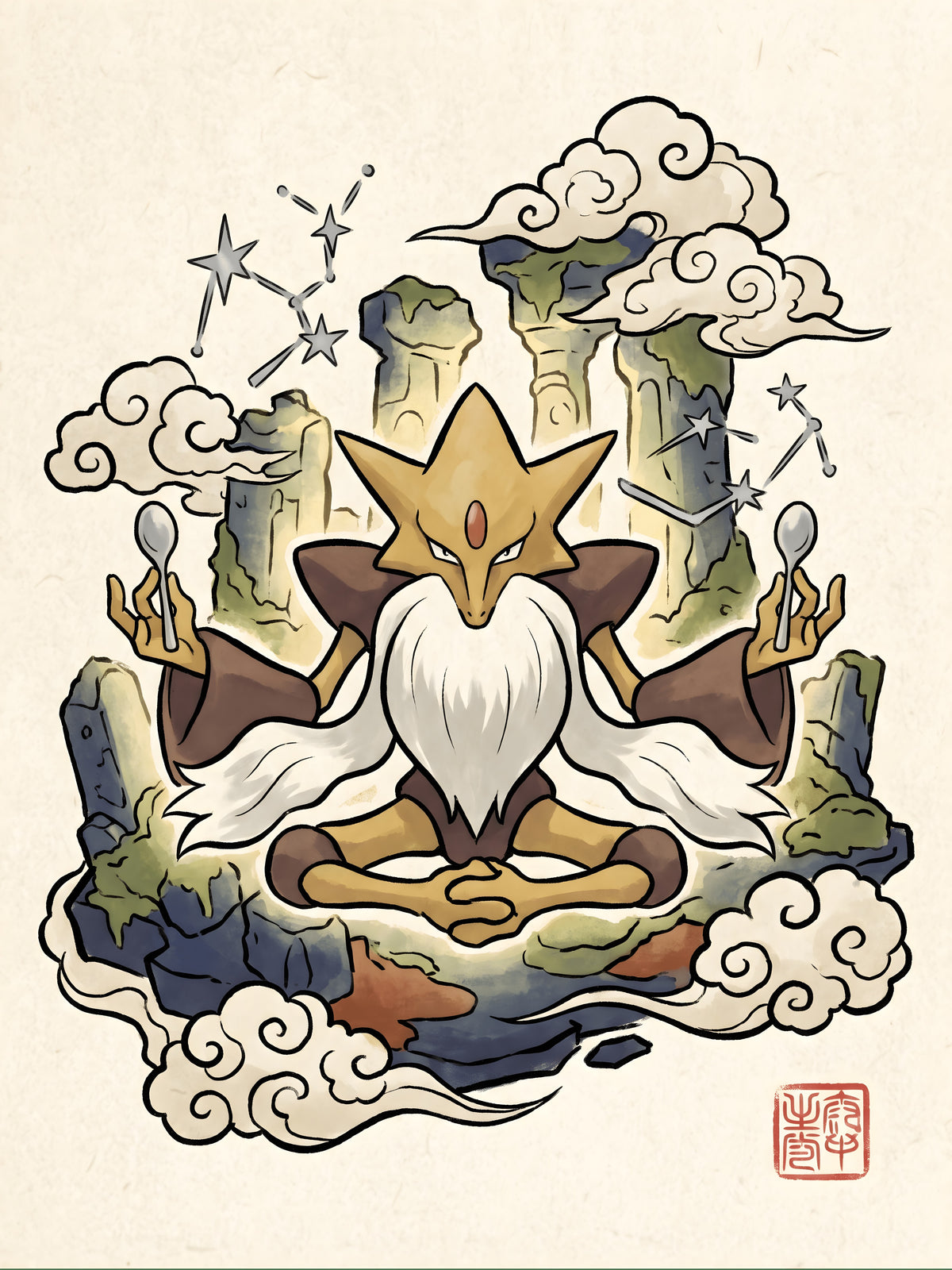 Alakazam Pokémon Air Freshener artwork