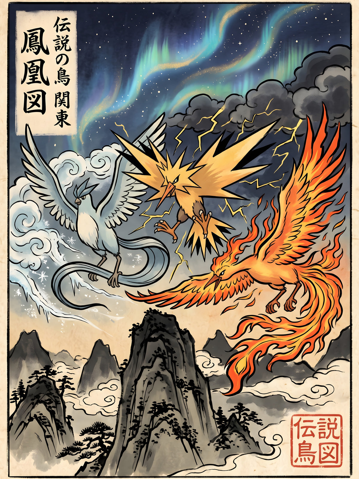 Articuno, Zapdos, Moltress Pokémon Air Freshener artwork