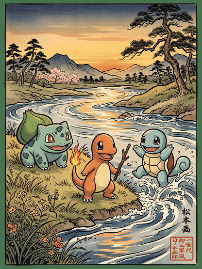 Bulbasaur Chamander Squirtle Pokémon Air Freshener artwork