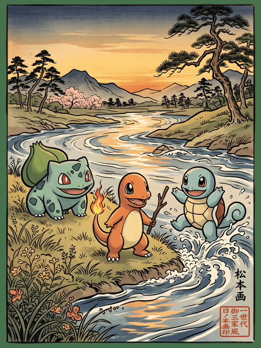 Bulbasaur Chamander Squirtle Pokémon Air Freshener artwork