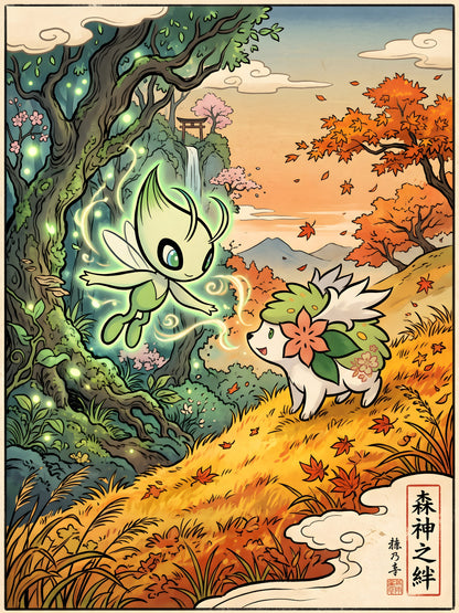 Celibi & Shaymin Pokémon Air Freshener artwork