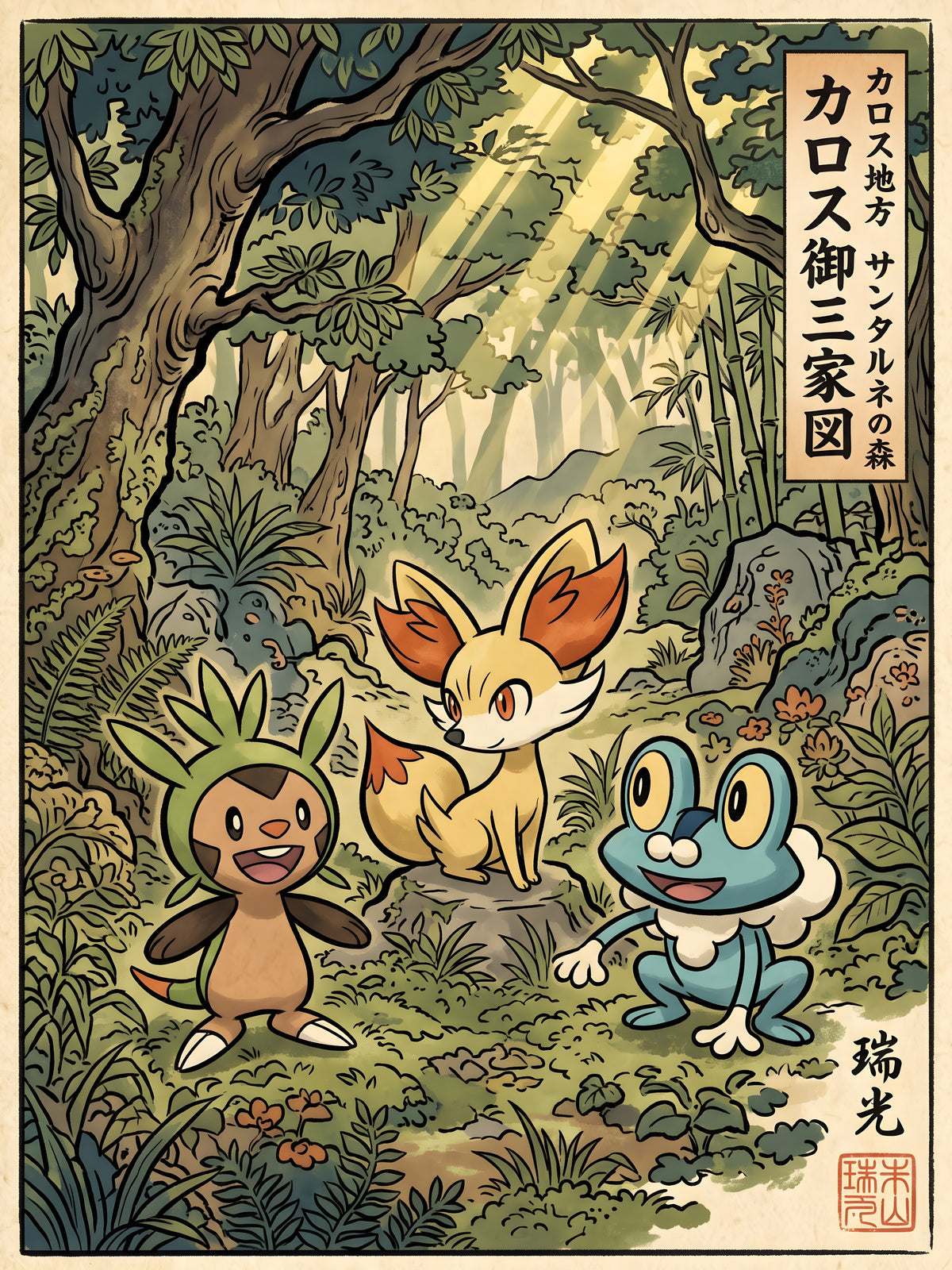 Chespin Fennekin Froakie Pokémon Air Freshener artwork