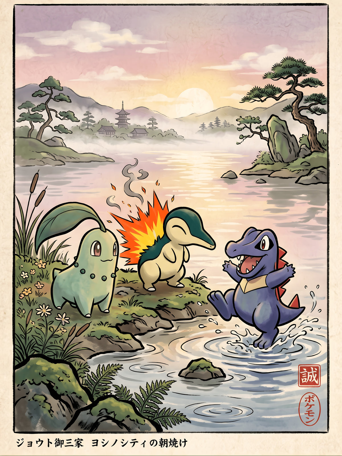 Chikorita Cyndaquil Totdile Pokémon Air Freshener artwork