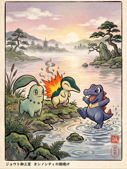 Chikorita Cyndaquil Totdile Pokémon Air Freshener artwork