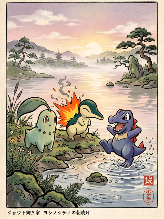 Chikorita Cyndaquil Totdile Pokémon Air Freshener artwork