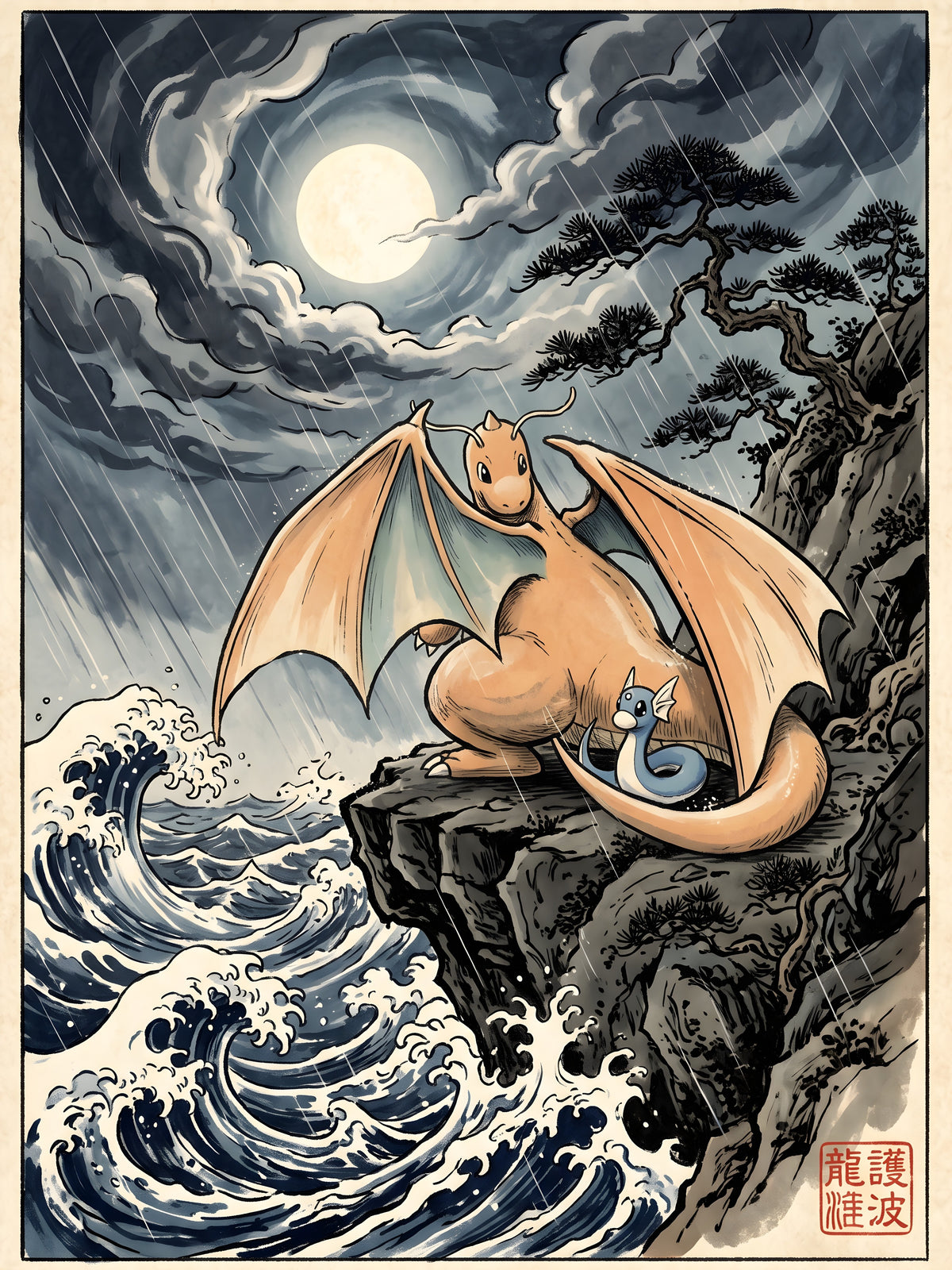 Dratini & Dragonite Pokémon Air Freshener artwork