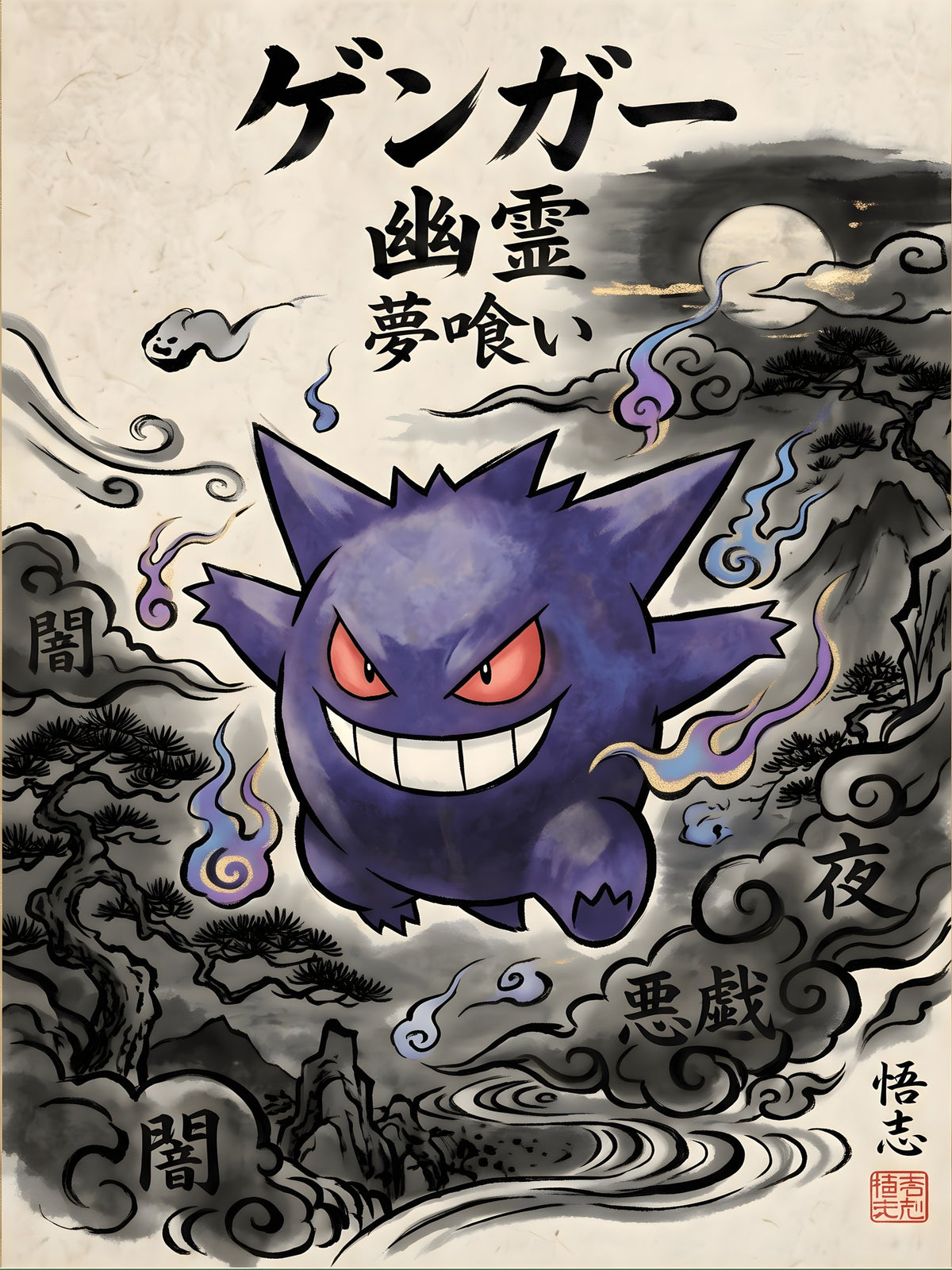 Gengar 2 Pokémon Air Freshener artwork