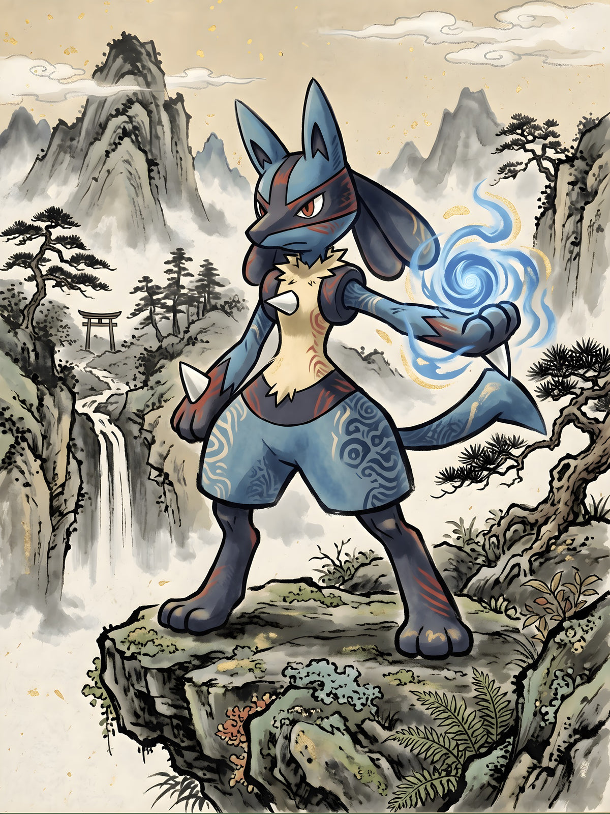 Lucario Pokémon Air Freshener artwork