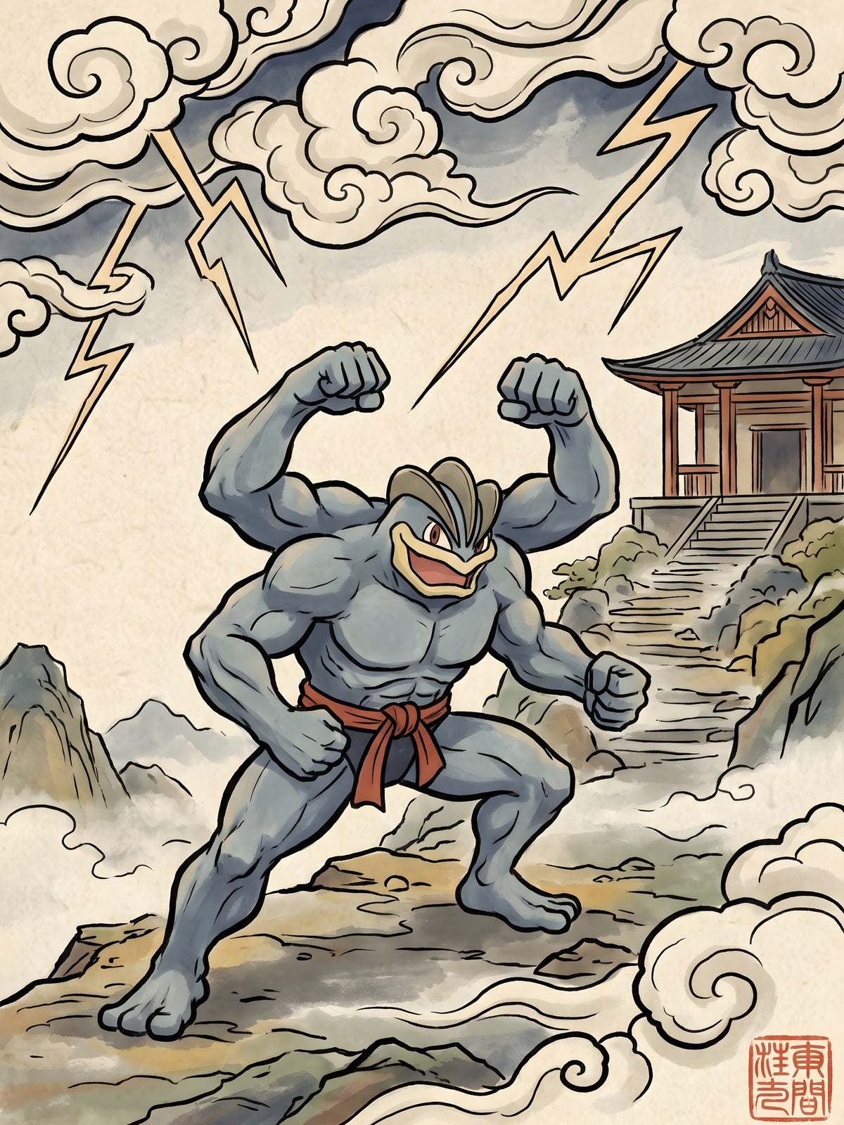 Machamp Pokémon Air Freshener artwork