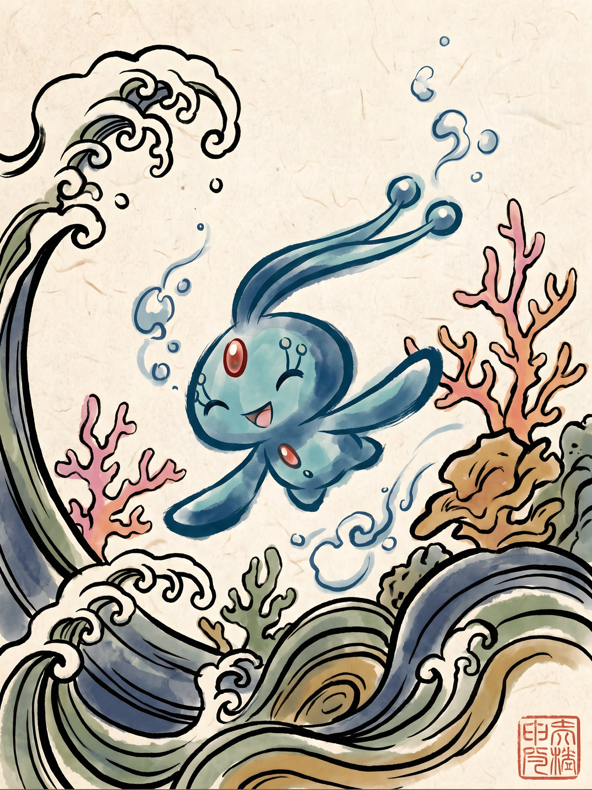 Manaphy Pokémon Air Freshener artwork