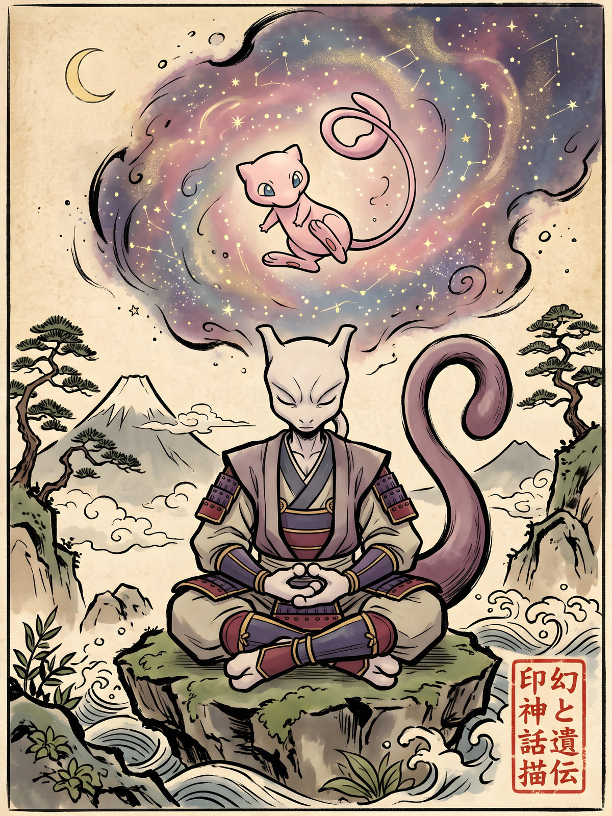 Mew & Mewtwo Pokémon Air Freshener artwork