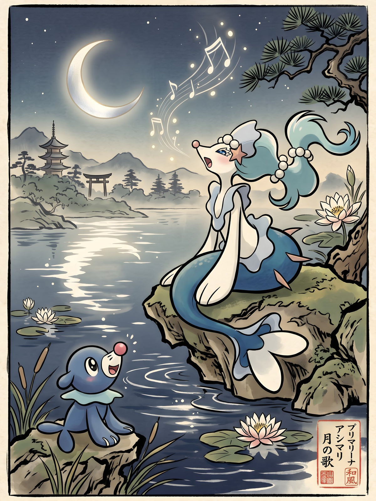 Popplio & Primarina Pokémon Air Freshener artwork
