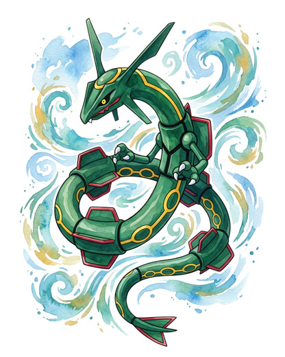 Rayquaza Water Color Pokémon Air Freshener