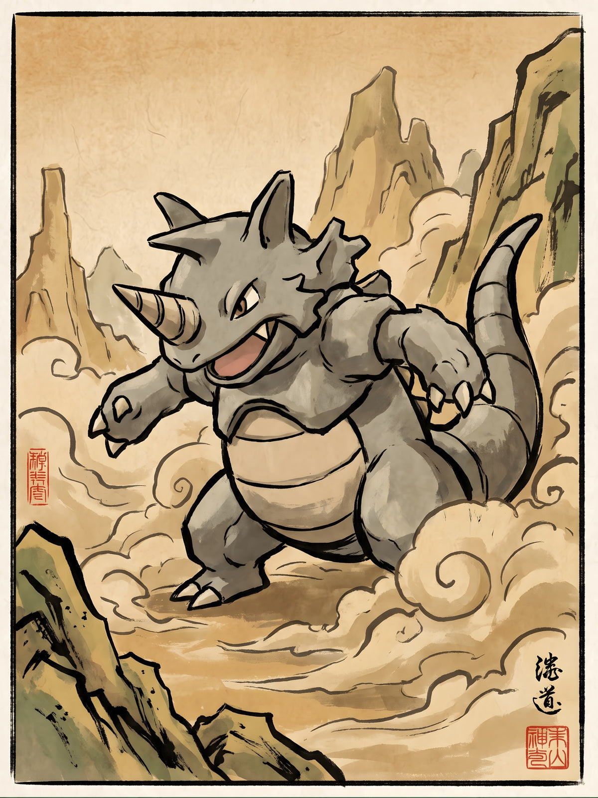 Rhydon Pokémon Air Freshener artwork