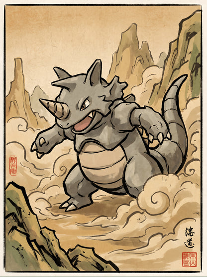 Rhydon Pokémon Air Freshener artwork