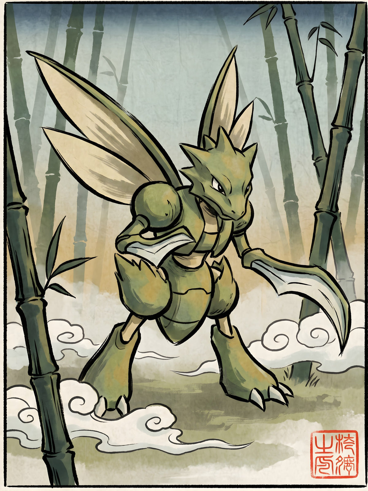 Scyther Pokémon Air Freshener artwork