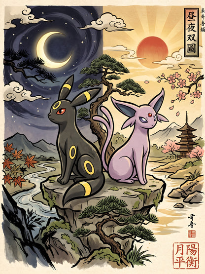 Umbreon & Espeon Pokémon Air Freshener artwork