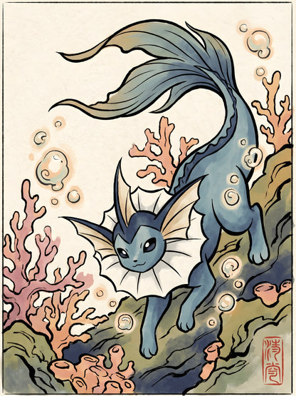 Vaporeon Pokémon Air Freshener artwork