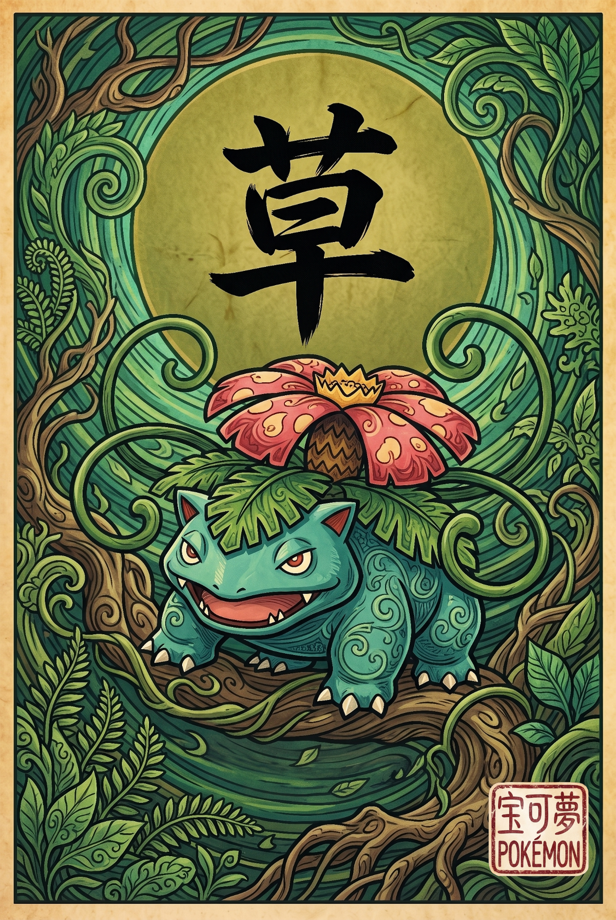 Venusaur JP Wall Art Pokémon air freshener design